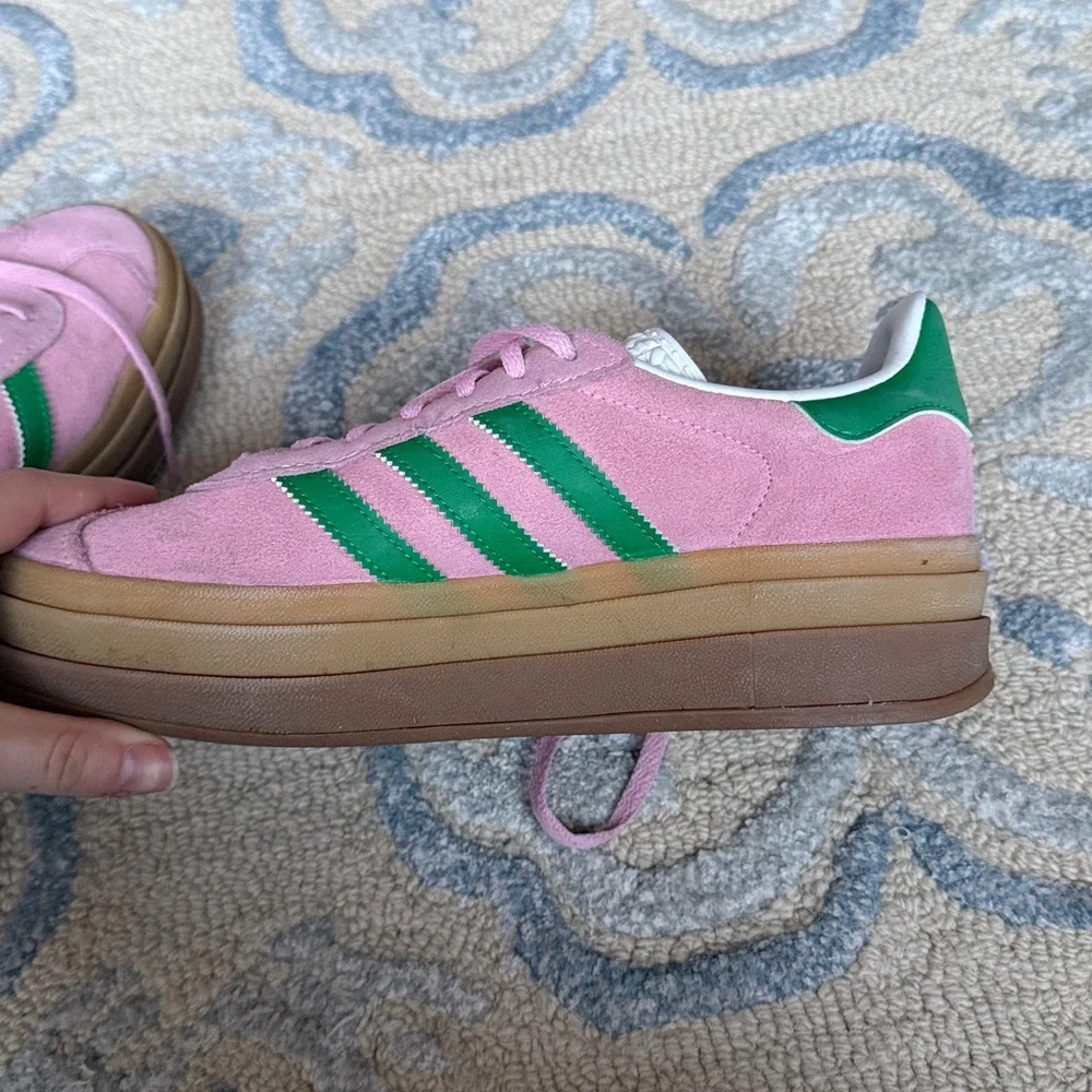 ADIDAS GAZELLE BOLD SHOES in True Pink / Green / Cloud White - Picture 7 of 7